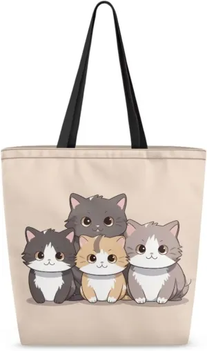 Upetstory Canvas Tote Bag Reusable Shopping Bag Shoulder Handbag for Groceries