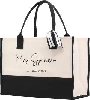 VANESSA ROSELLA Bride Tote, Custom wedding gift, Personalized bridal bag.