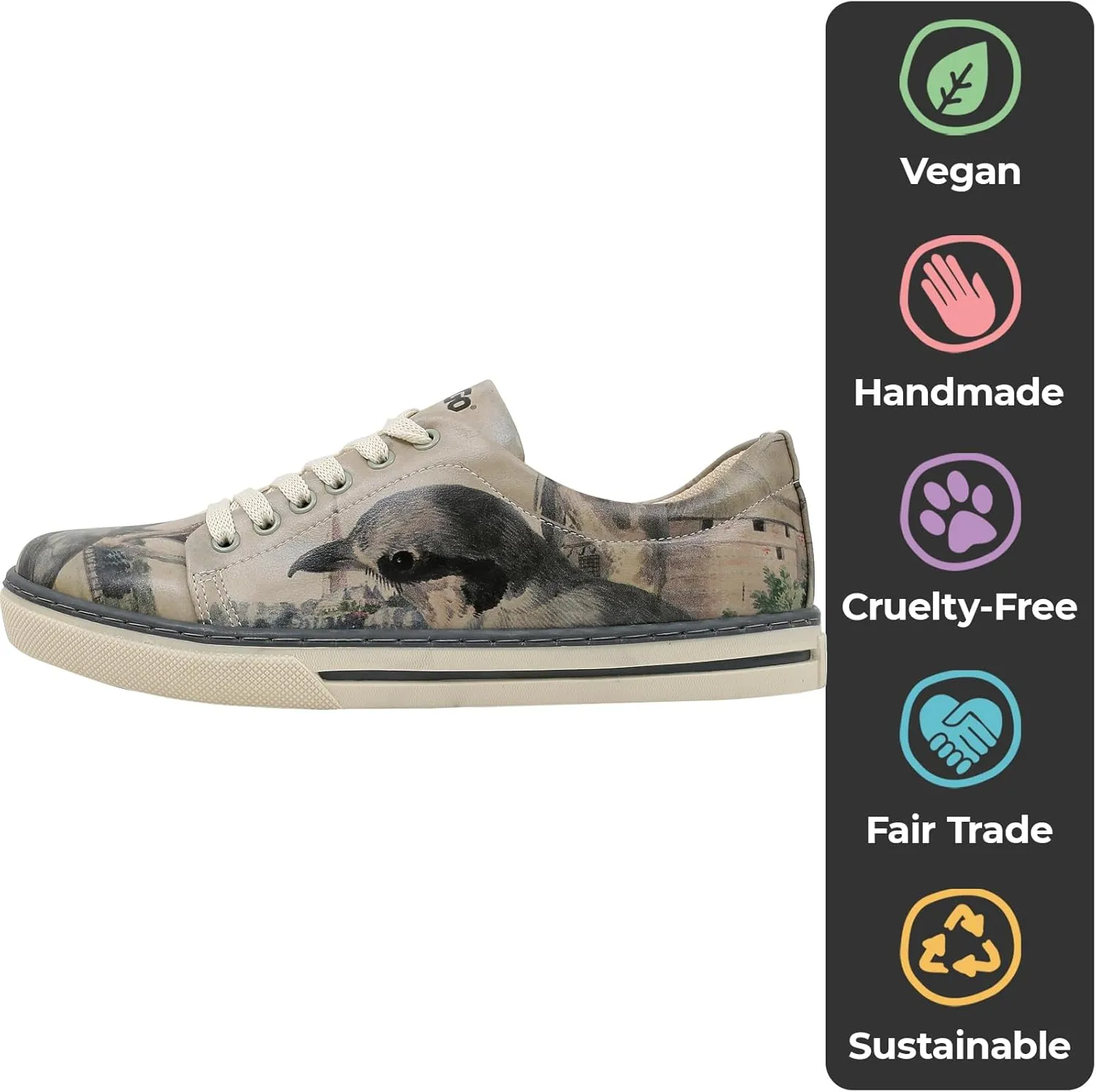 Vegan Leather Sneakers for Women - Handmade and Unique Design Fashion Sneakers for Women