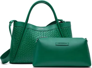 Vegan Leather Tote Bag for Women, Hobo Shoulder Bag, Crossbody Handbag with Matching Purse, Stylish Versatile