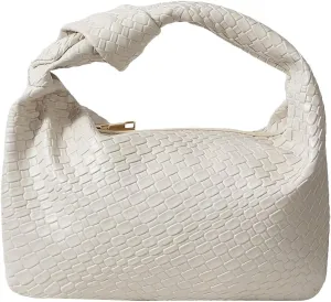 Verdusa Women's Hobo Bags Zipper Handbags Knot Strap Leather Shoulder Bag Evening Clutch Purse