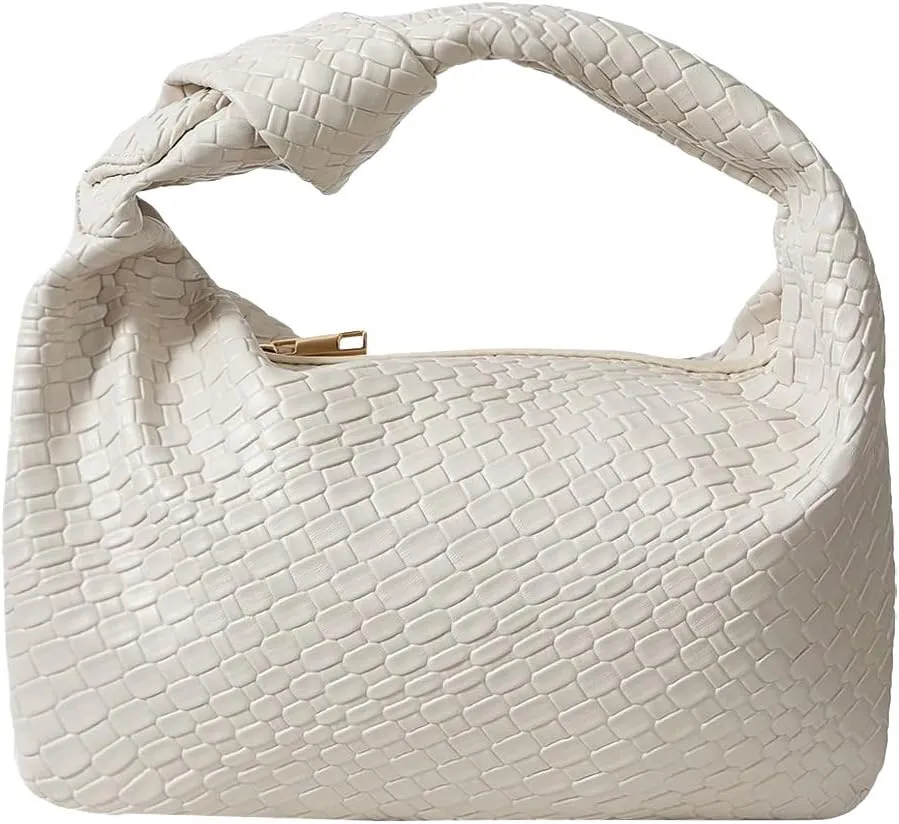 Verdusa Women's Hobo Bags Zipper Handbags Knot Strap Leather Shoulder Bag Evening Clutch Purse