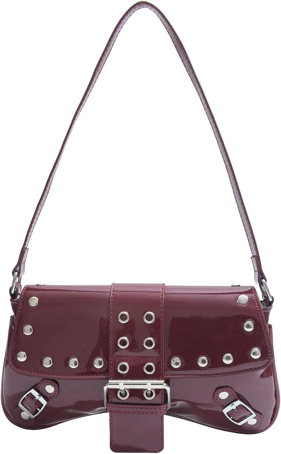 Verdusa Women's Y2K Coquette Bow Tie Vintage Shoulder Bags Lace PU Leather Kawaii Purse Handbag