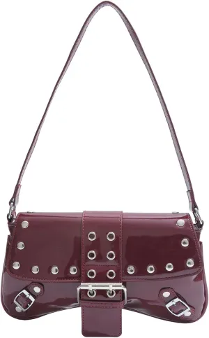 Verdusa Women's Y2K Coquette Bow Tie Vintage Shoulder Bags Lace PU Leather Kawaii Purse Handbag