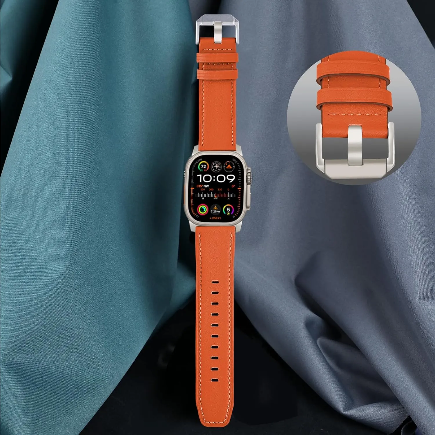 VeveXiao Rugged Leather Band Compatible with Apple Watch Ultra 2/1 Band 49mm 46mm 45mm 44mm, 26mm Wide Robust Genuine Leather Replacement Band for iWatch Series10 9 SE 8 7 6 5 4 Men Strap