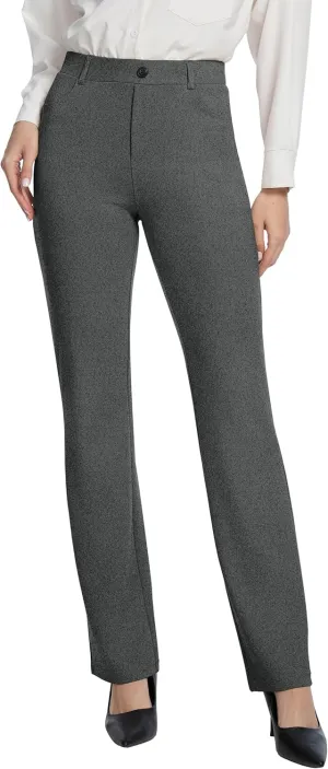 VIMPEP 2024 Fall Women’s Classic Yoga Dress Pants High Rise Straight Soft Feeling Pull On Work Yoga Pants for Casual 2202