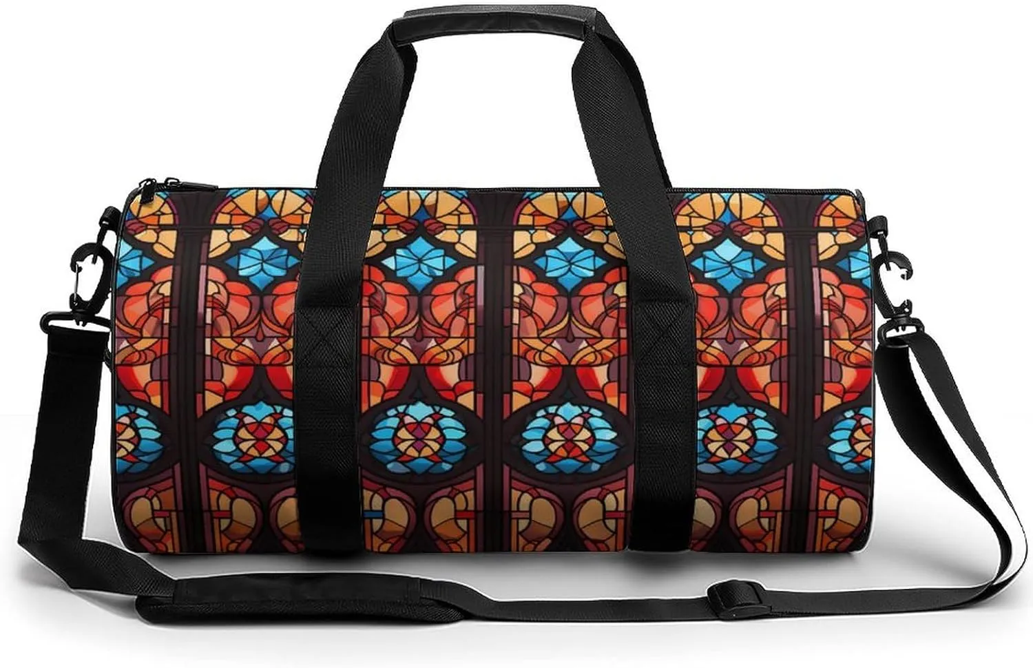 Vintage Church Glass Novelty Large Duffel Bag Lightweight Gym Bag Travel Tote Bags