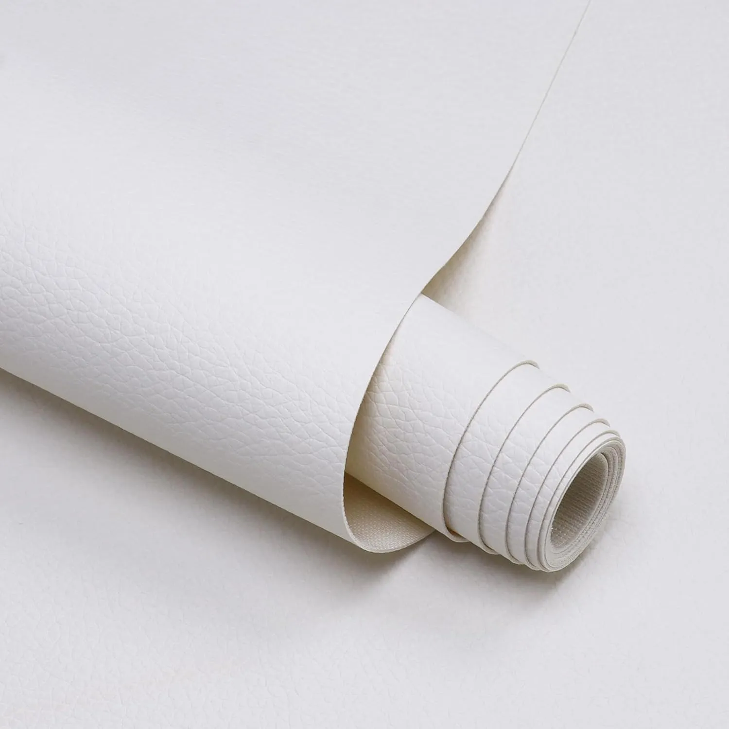 Vinyl Marine Leather Fabric Waterproof Material 55" W×72" L Upholstery Faux Leather Sheets 0.6mm Thick Anti-UV Non-Peeling for Repairing Sofa Car Boat Vinyl Material, White