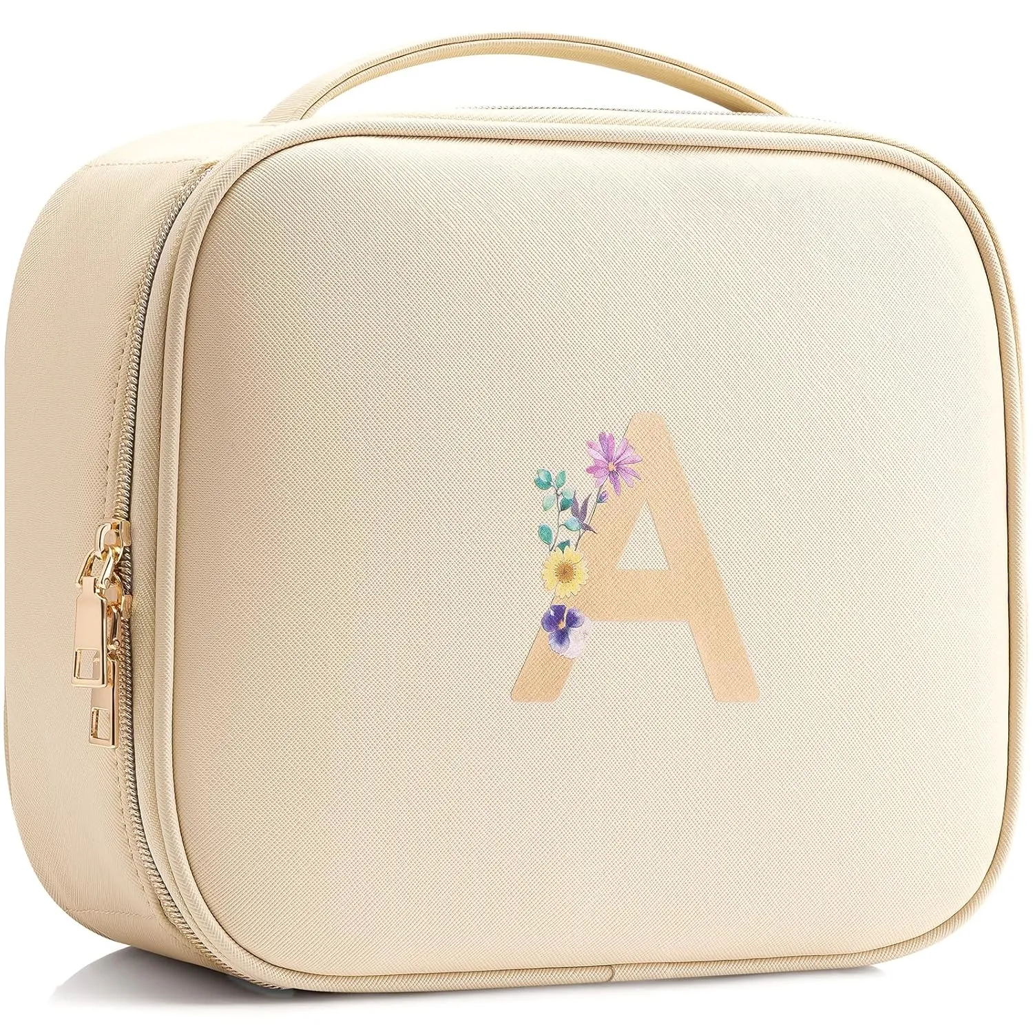 Vlando Personalized Gift for Women,Preppy Makeup Bag Personalized Bags,Unique Wedding Gifts Birthday Gift For Friends Sister Lady (Letter A)