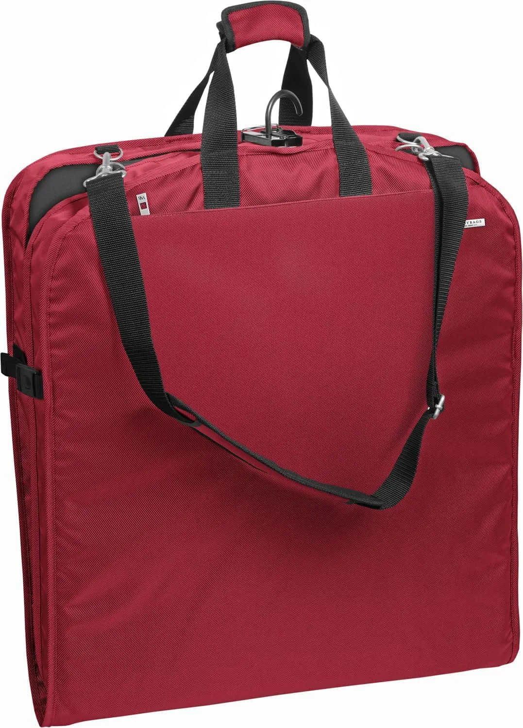 WallyBags Premium Travel Garment Bag with Shoulder Strap and Two Large Pockets, Red, 42-inch