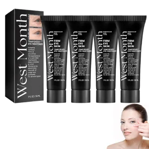 WEST MONTH-Make up Eye Firmer, Instant Eye Bag Cream, WEST MONTH Temporary Eye Tightener, Firm and Smooth the Look of Fine Lines, Instant Reduces Under Eye Bags, Dark Circles, Puffiness(4 Pack)