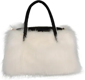Winter Furry Handbag Soft Faux Fur Leather Bag Lightweight Travel Bag Cute Women's Shaggy Purse