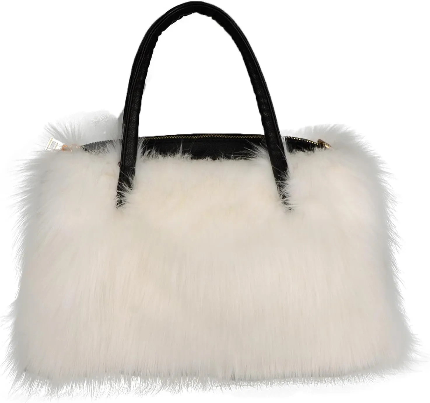 Winter Furry Handbag Soft Faux Fur Leather Bag Lightweight Travel Bag Cute Women's Shaggy Purse