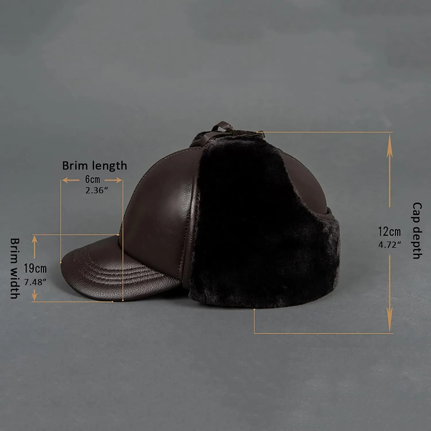 Winter Hats, Hat Unisex Aviator Cap Waterproof Leather Baseball Cap Winter Hat Keep Warm