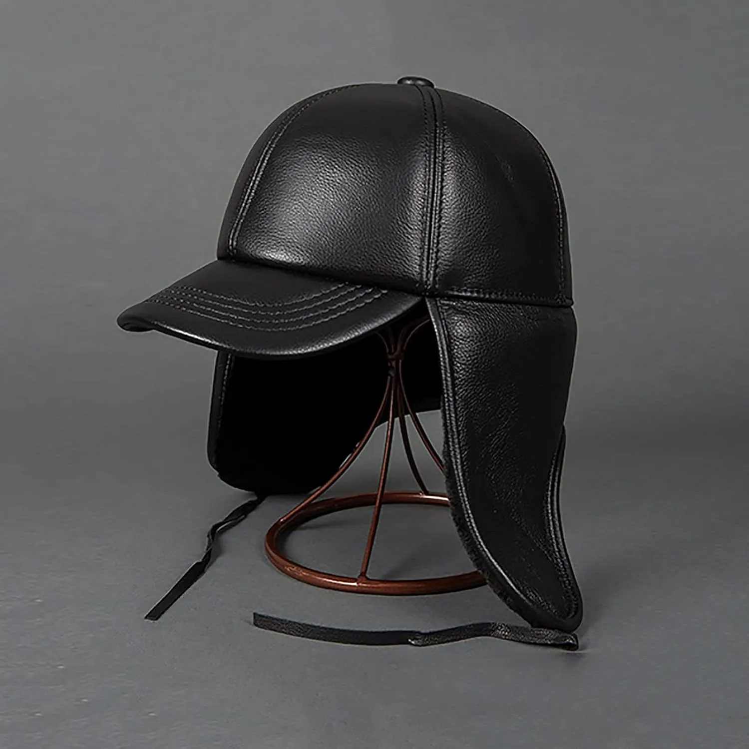 Winter Hats, Hat Unisex Aviator Cap Waterproof Leather Baseball Cap Winter Hat Keep Warm