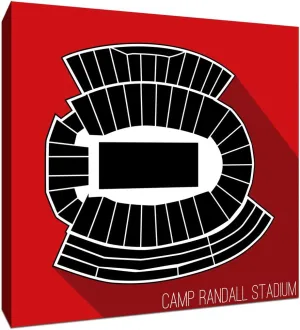 Wisconsin - Camp Randall Stadium - College Football Seating Map - 20x20 Gallery Wrapped Canvas Wall Art