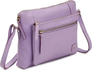 Wise Owl Accessories Small Soft Pebbled Real Leather Crossbody Handbags Purses Sling Crossover Shoulder Bag