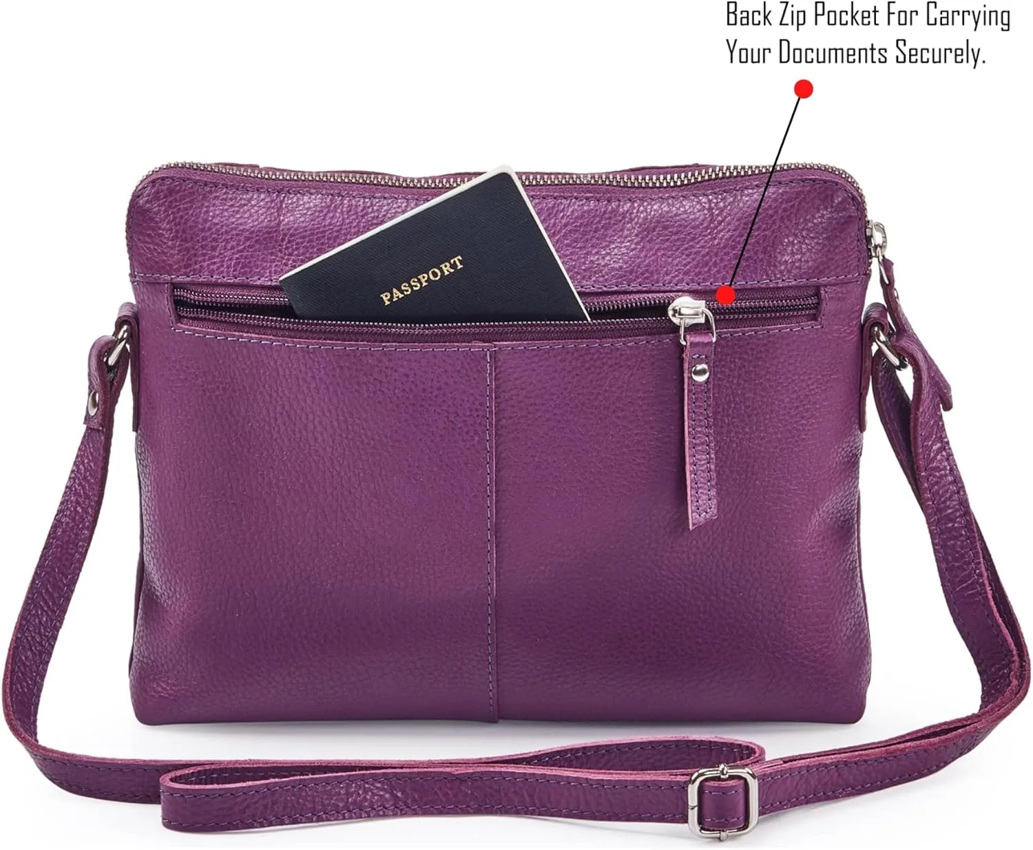Wise Owl Accessories Small Soft Pebbled Real Leather Crossbody Handbags Purses Sling Crossover Shoulder Bag