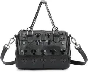 Women Chain Crossbody Purse Faux Leather Small Handbag Honeycomb Pattern Shoulder Bag