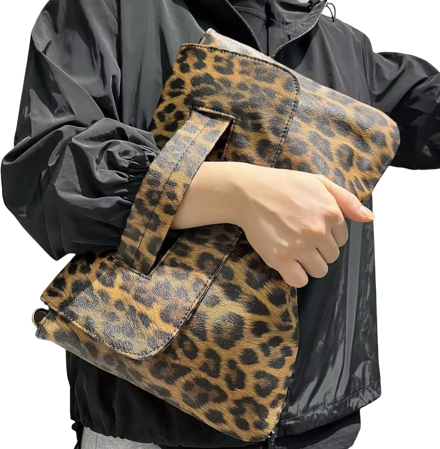 Women Classic Crocodile Pattern Faux Leather Clutch Purse Oversized Female Shoulder Bag Messenger Handbag