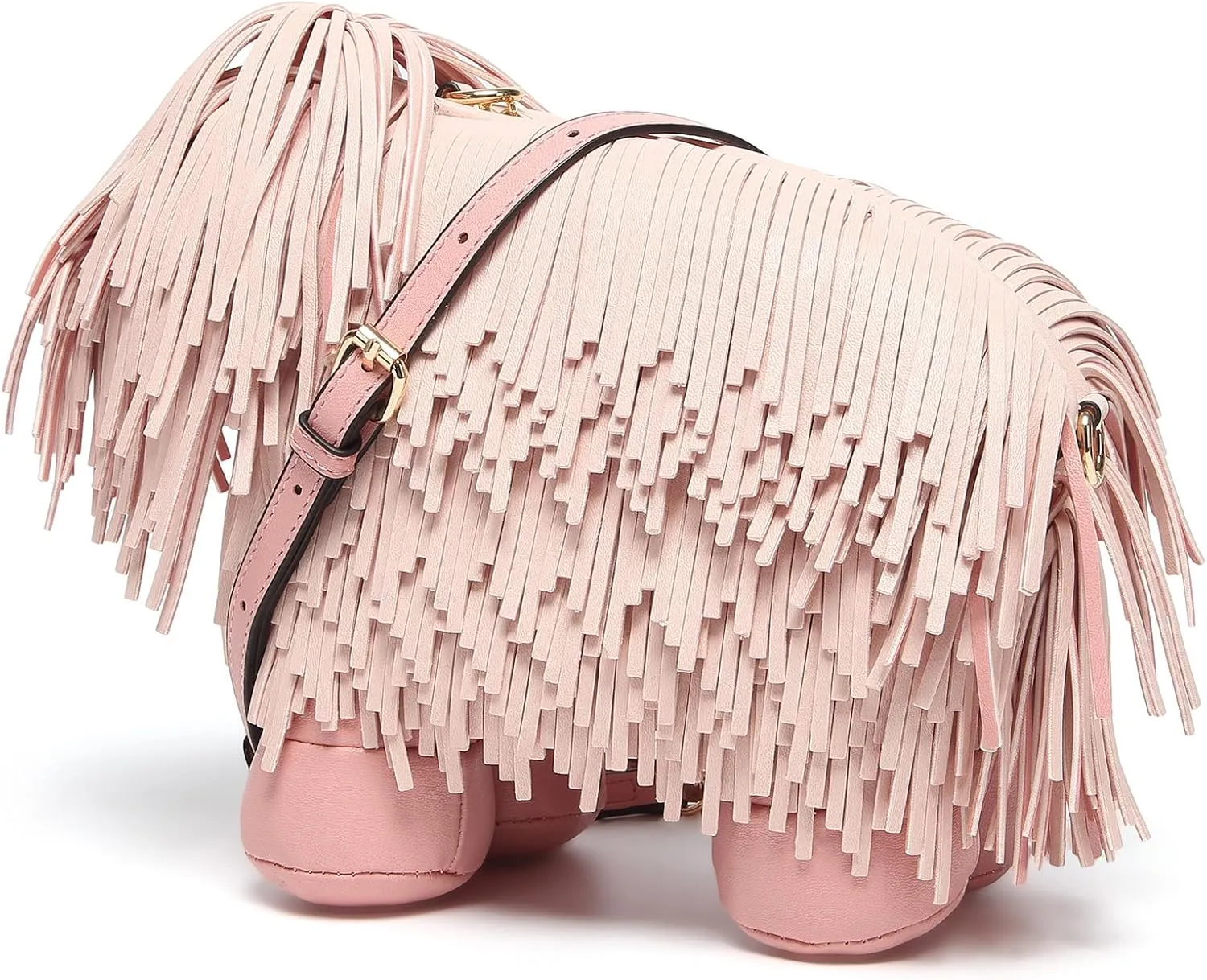 Women Dog Shaped Crossbody Shoulder Bag Handbag PU Leather Unique Novelty Dog Shaped Purse