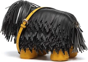 Women Dog Shaped Crossbody Shoulder Bag Handbag PU Leather Unique Novelty Dog Shaped Purse
