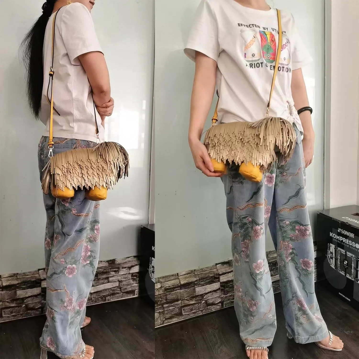 Women Dog Shaped Crossbody Shoulder Bag Handbag PU Leather Unique Novelty Dog Shaped Purse