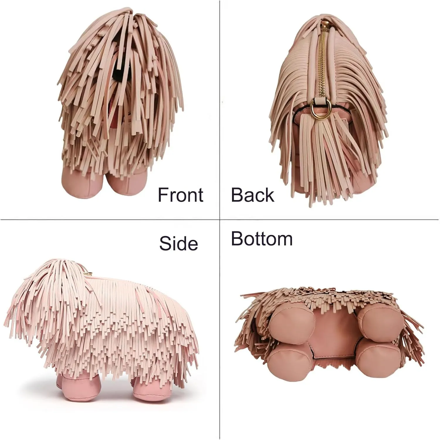 Women Dog Shaped Crossbody Shoulder Bag Handbag PU Leather Unique Novelty Dog Shaped Purse