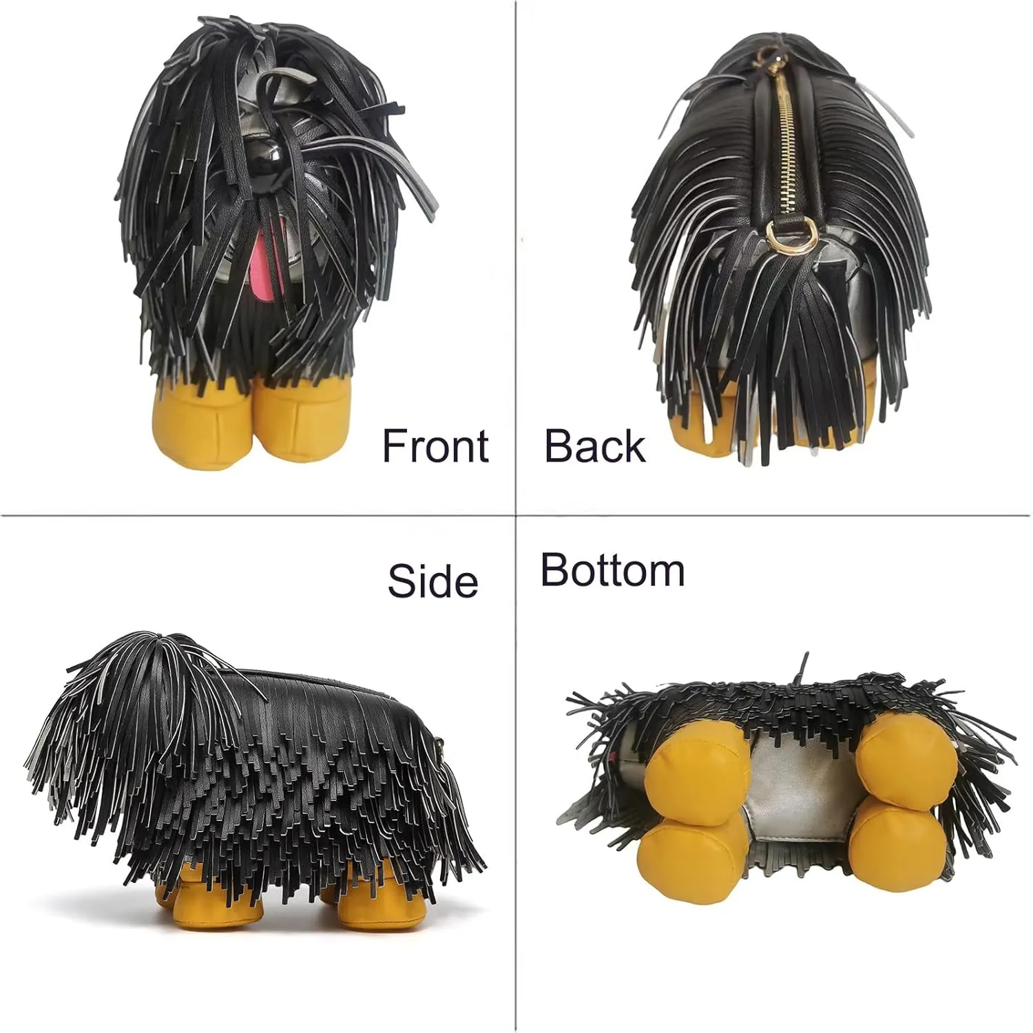 Women Dog Shaped Crossbody Shoulder Bag Handbag PU Leather Unique Novelty Dog Shaped Purse