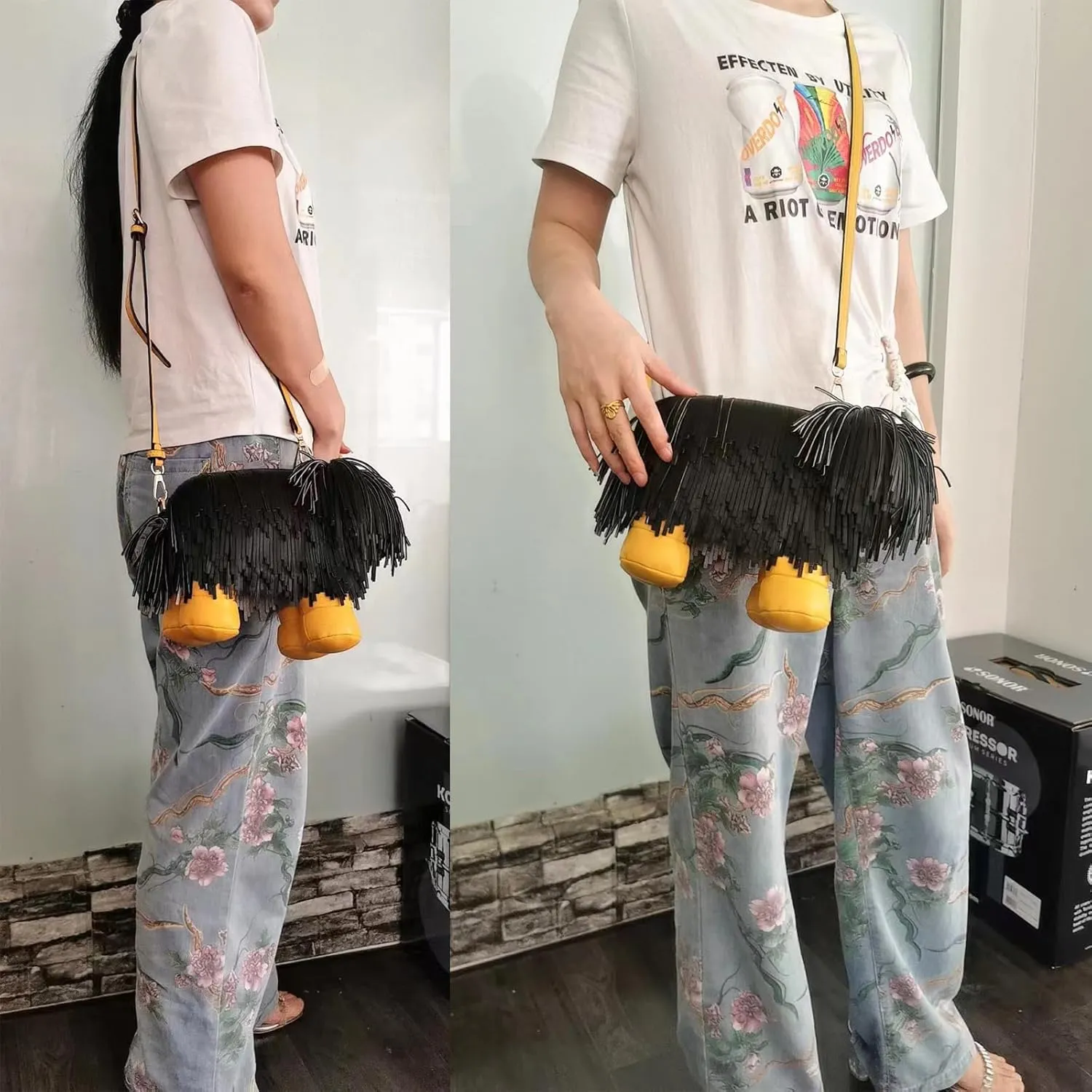 Women Dog Shaped Crossbody Shoulder Bag Handbag PU Leather Unique Novelty Dog Shaped Purse