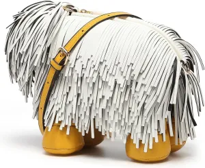 Women Dog Shaped Crossbody Shoulder Bag Handbag PU Leather Unique Novelty Dog Shaped Purse