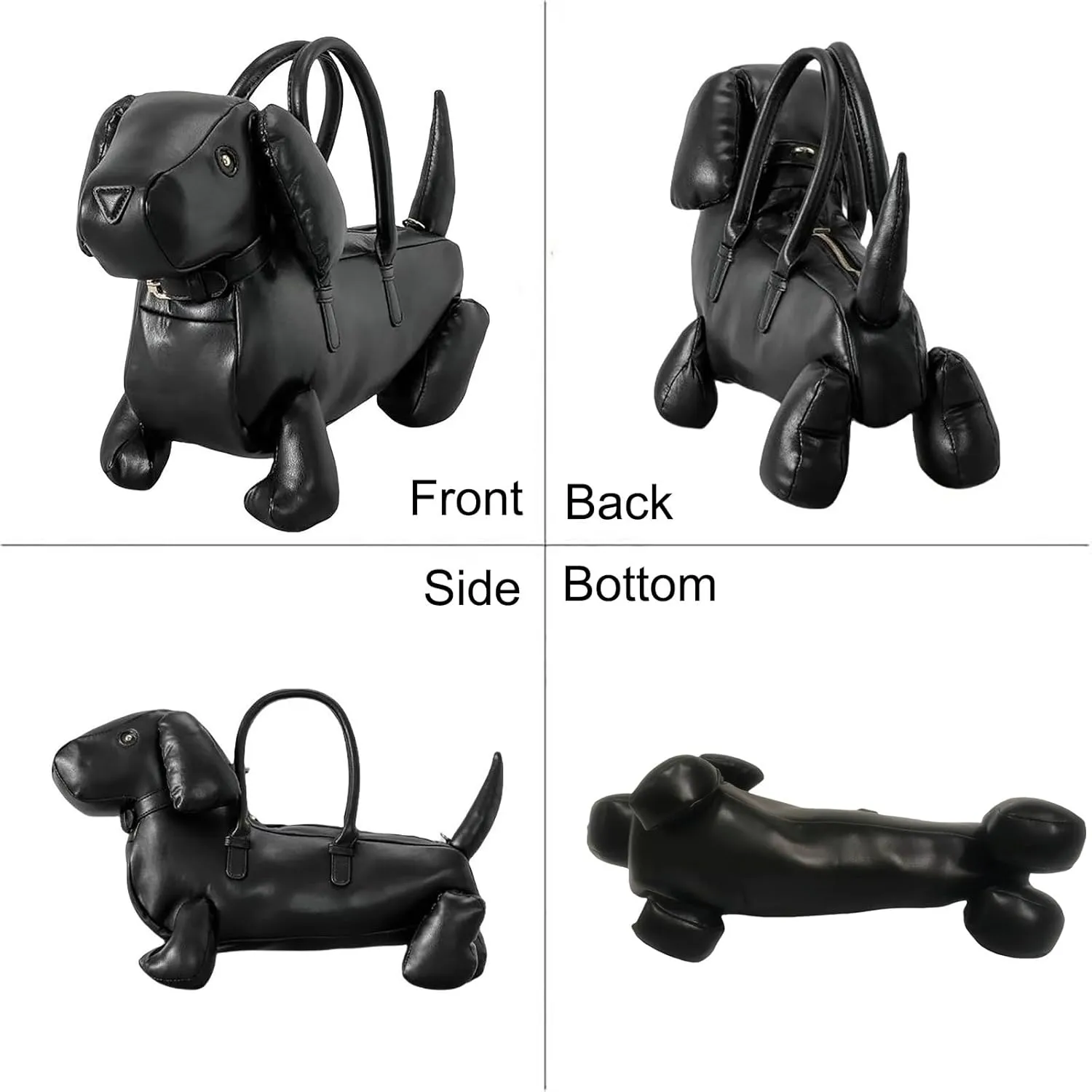 Women Dog Shaped Crossbody Shoulder Bag Handbag PU Leather Unique Novelty Dog Shaped Purse