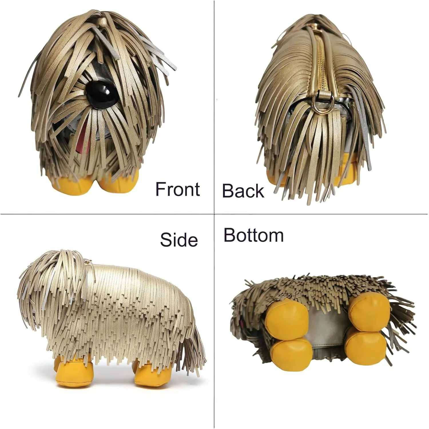 Women Dog Shaped Crossbody Shoulder Bag Handbag PU Leather Unique Novelty Dog Shaped Purse