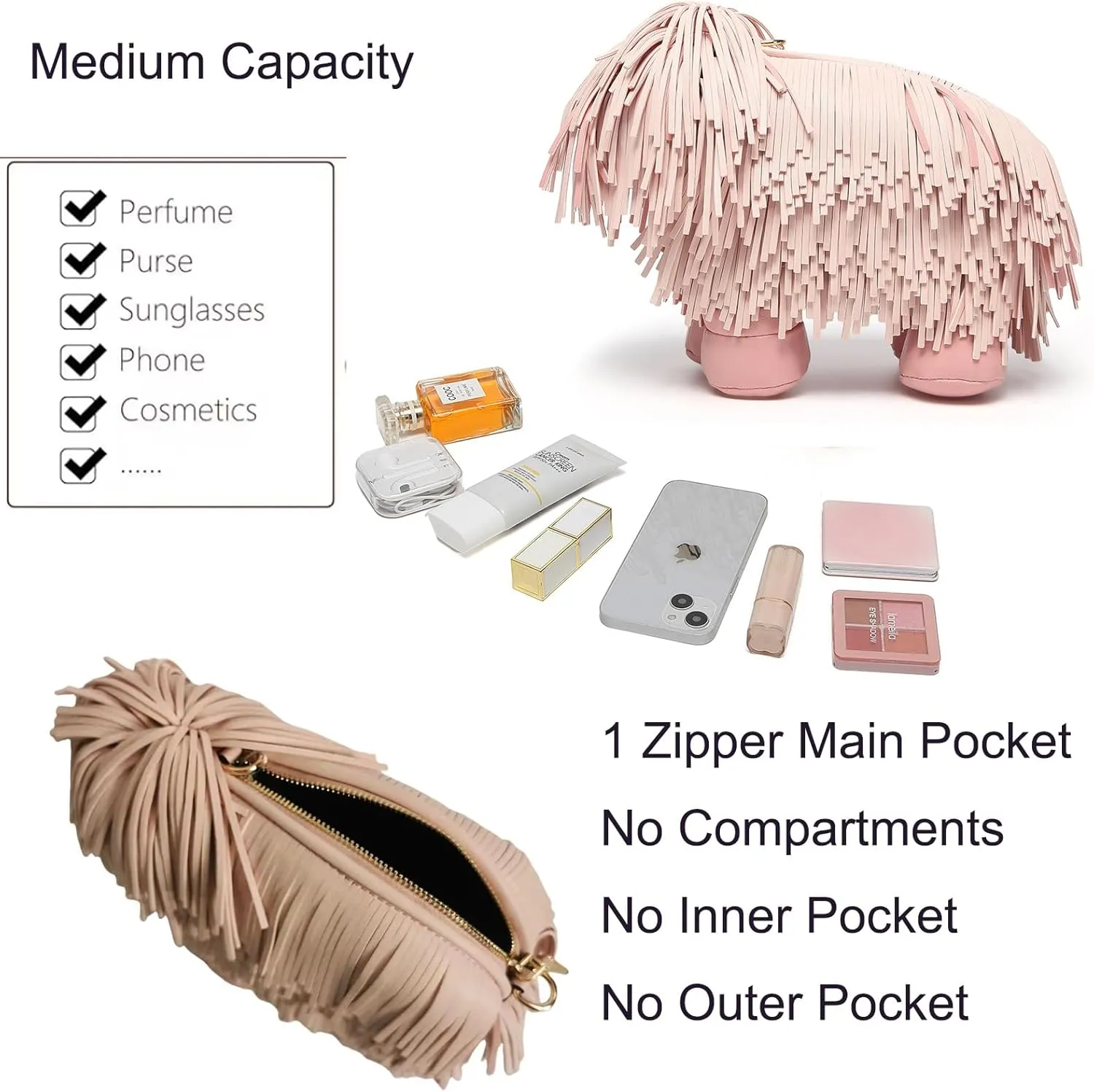 Women Dog Shaped Crossbody Shoulder Bag Handbag PU Leather Unique Novelty Dog Shaped Purse