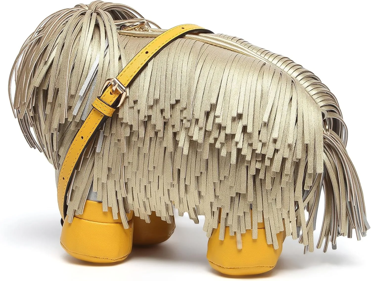 Women Dog Shaped Crossbody Shoulder Bag Handbag PU Leather Unique Novelty Dog Shaped Purse