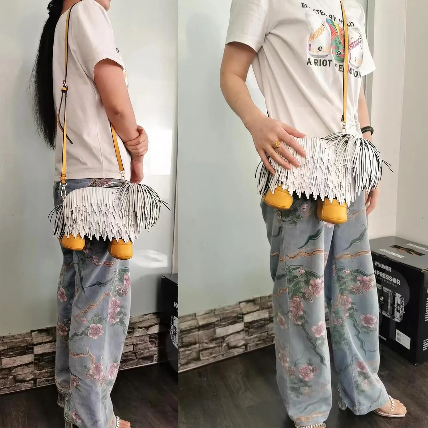 Women Fun Dog Shaped Crossbody Shoulder Bag Handbag PU Leather Unique Novelty Dog Shaped Purse