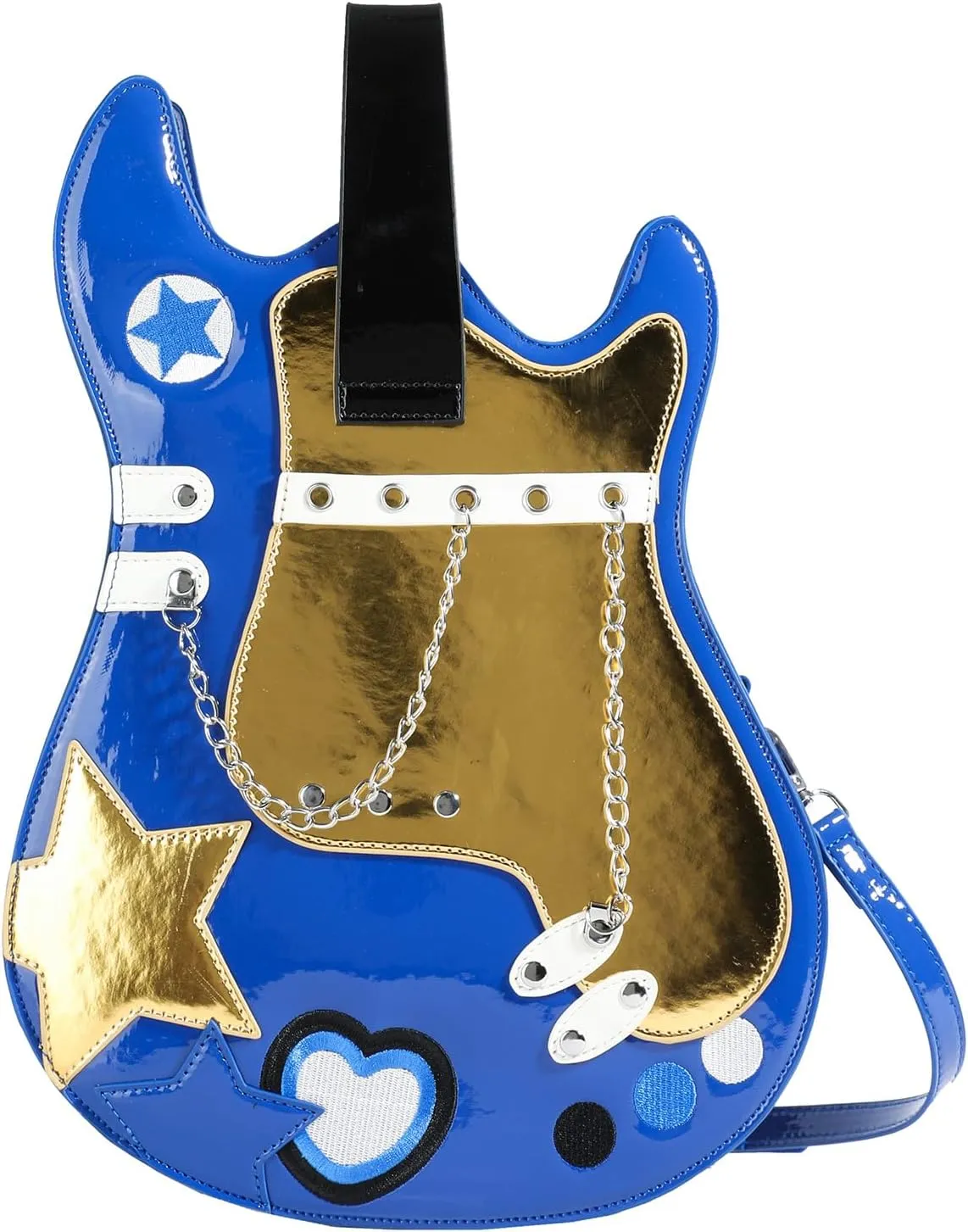 Women Guitar Shaped Backpack Unique Crossbody Shoulder Bag PU Leather Novelty Guitar Purse