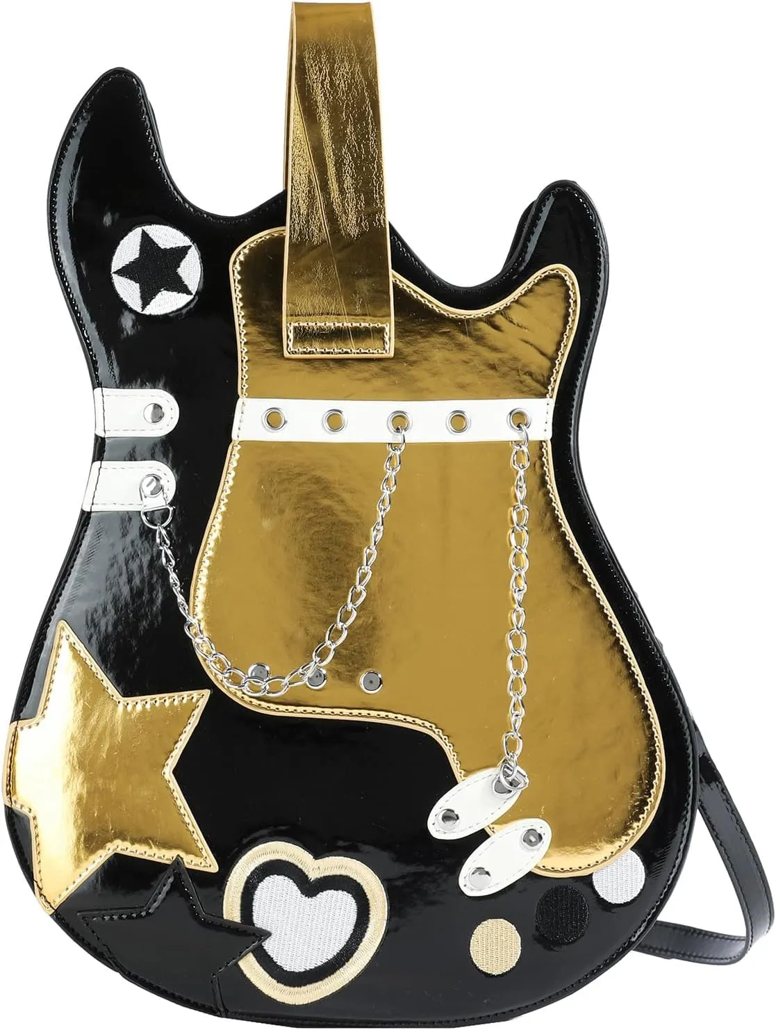 Women Guitar Shaped Backpack Unique Crossbody Shoulder Bag PU Leather Novelty Guitar Purse