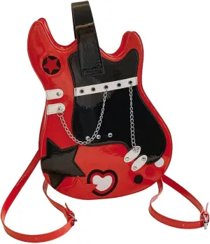 Women Guitar Shaped Backpack Unique Crossbody Shoulder Bag PU Leather Novelty Guitar Purse