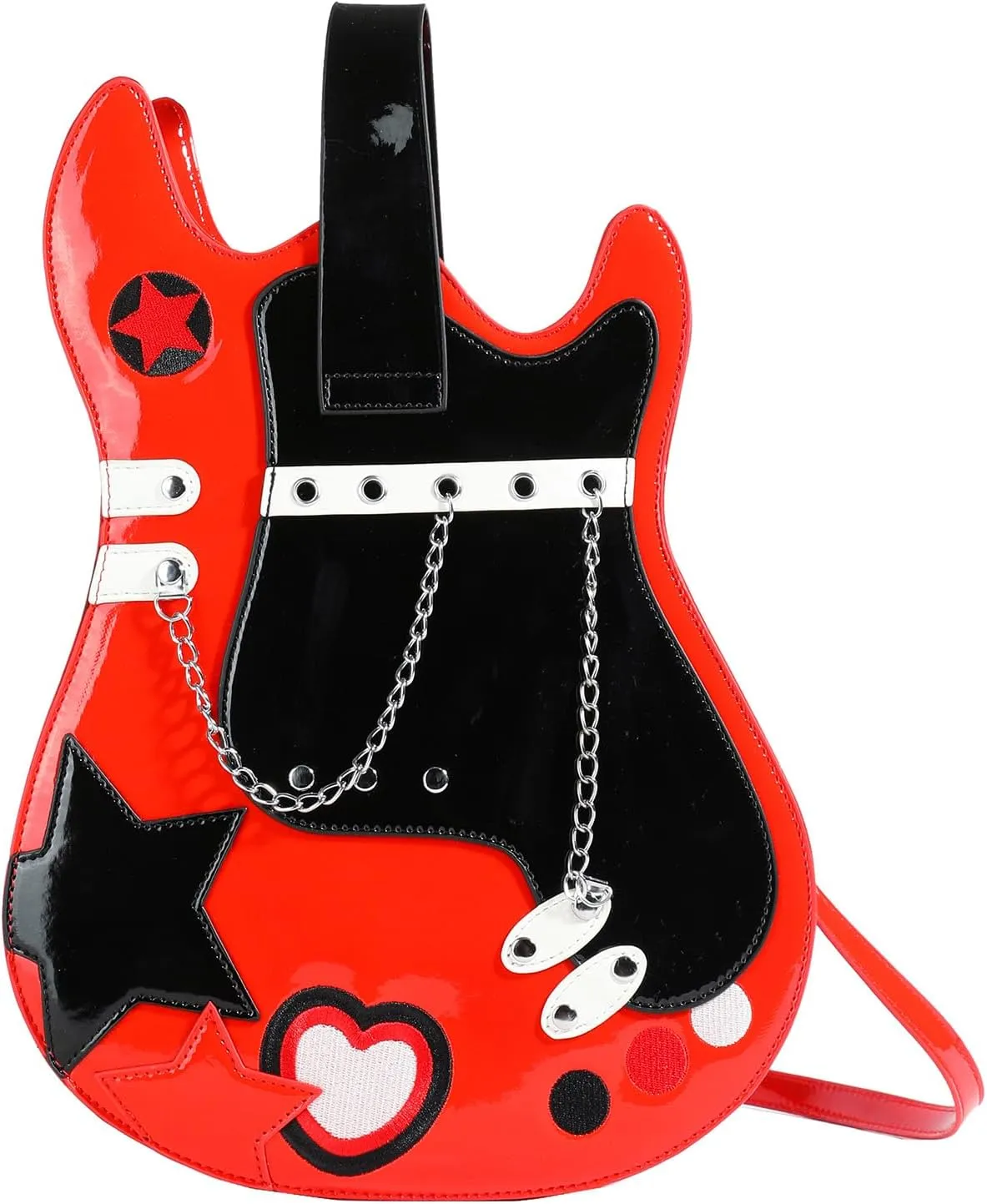 Women Guitar Shaped Backpack Unique Crossbody Shoulder Bag PU Leather Novelty Guitar Purse