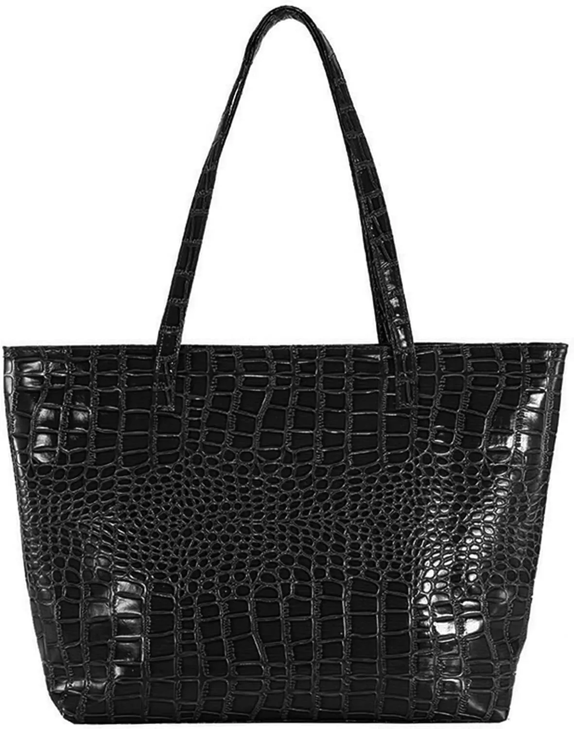 Women Large Faux Leather Tote Shoulder Bag Soft Top Handle Bag