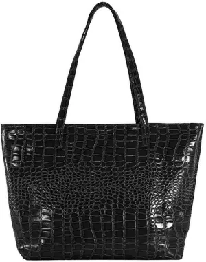 Women Large Faux Leather Tote Shoulder Bag Soft Top Handle Bag