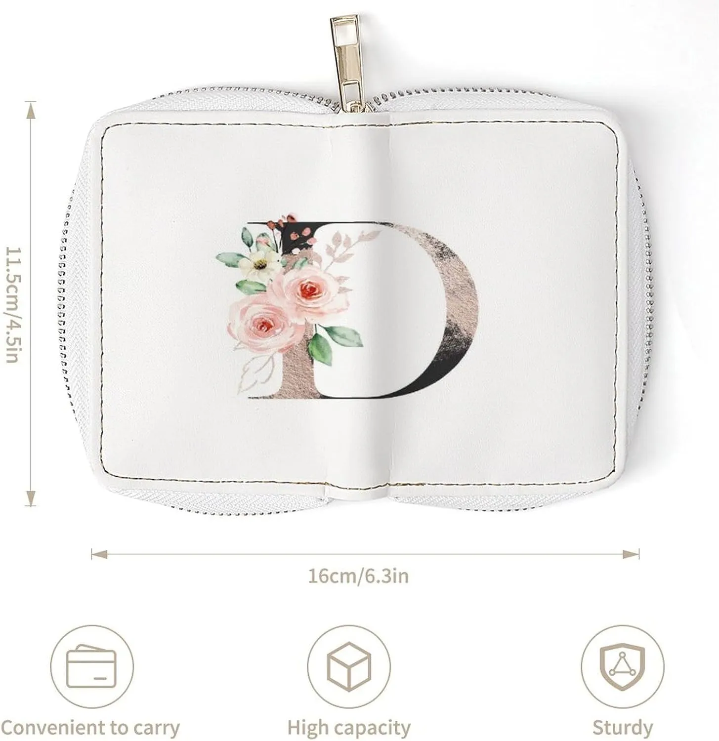 Women Leather wallet, Zipper Clutch Pouch Handbag Card Holder Coin Purse