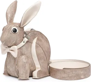 Women Luxury Fun Rabbit Shaped Crossbody Shoulder Bag PU Leather Unique Novelty Cute Rabbit Purse