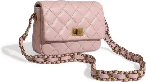 Women Quilted Shoulder Bag, Designer Flap Purse, Soft Faux Leather Handbag, Crossbody Cell Phone Bag