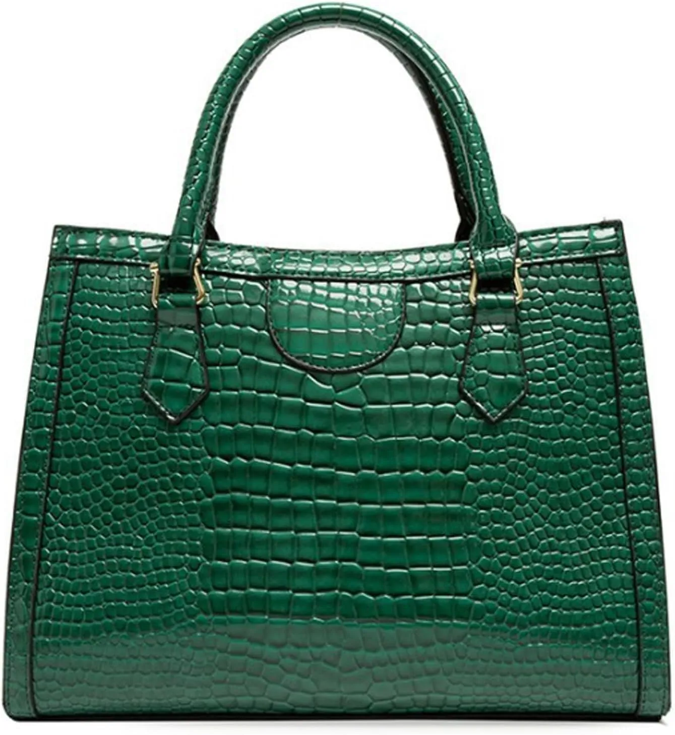 Women Tote Handbag Crocodile Pattern Shoulder Bag Faux Leather Retro Satchel Purse