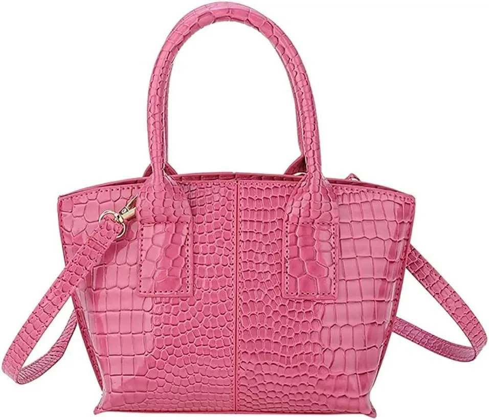 Women’ Tote Purse Crocodile Pattern Handbag Designer Shoulder Purse Stylish Leather Crossbody Bag for Travel Dating
