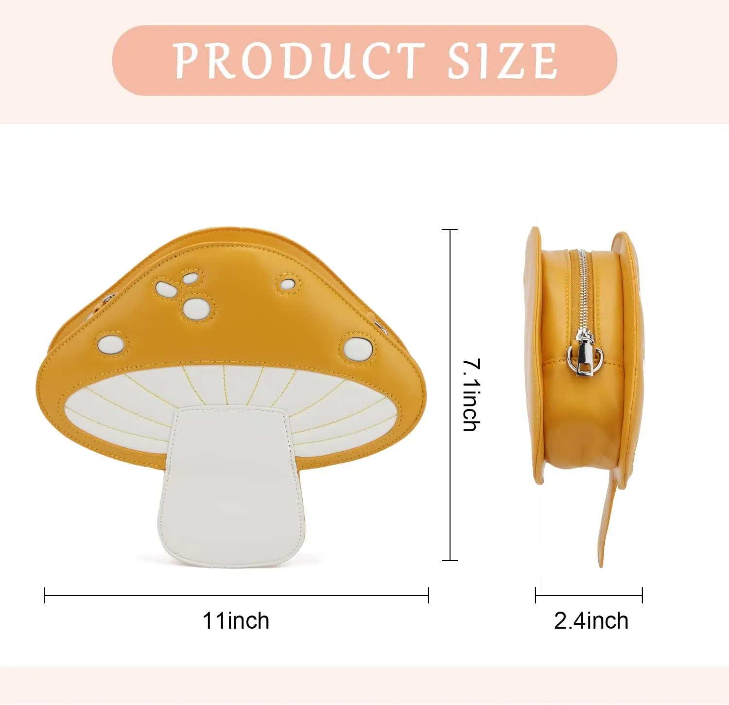 Women Unique Cute Mushroom Shaped Crossbody Purse Bags Small Lovely Shoulder Bags