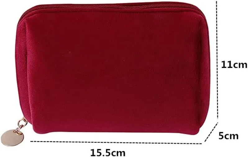 Women Zipper Velvet Make Up Bag Travel Large Cosmetic Bag for Makeup Solid Color Female Pouch Necessaries