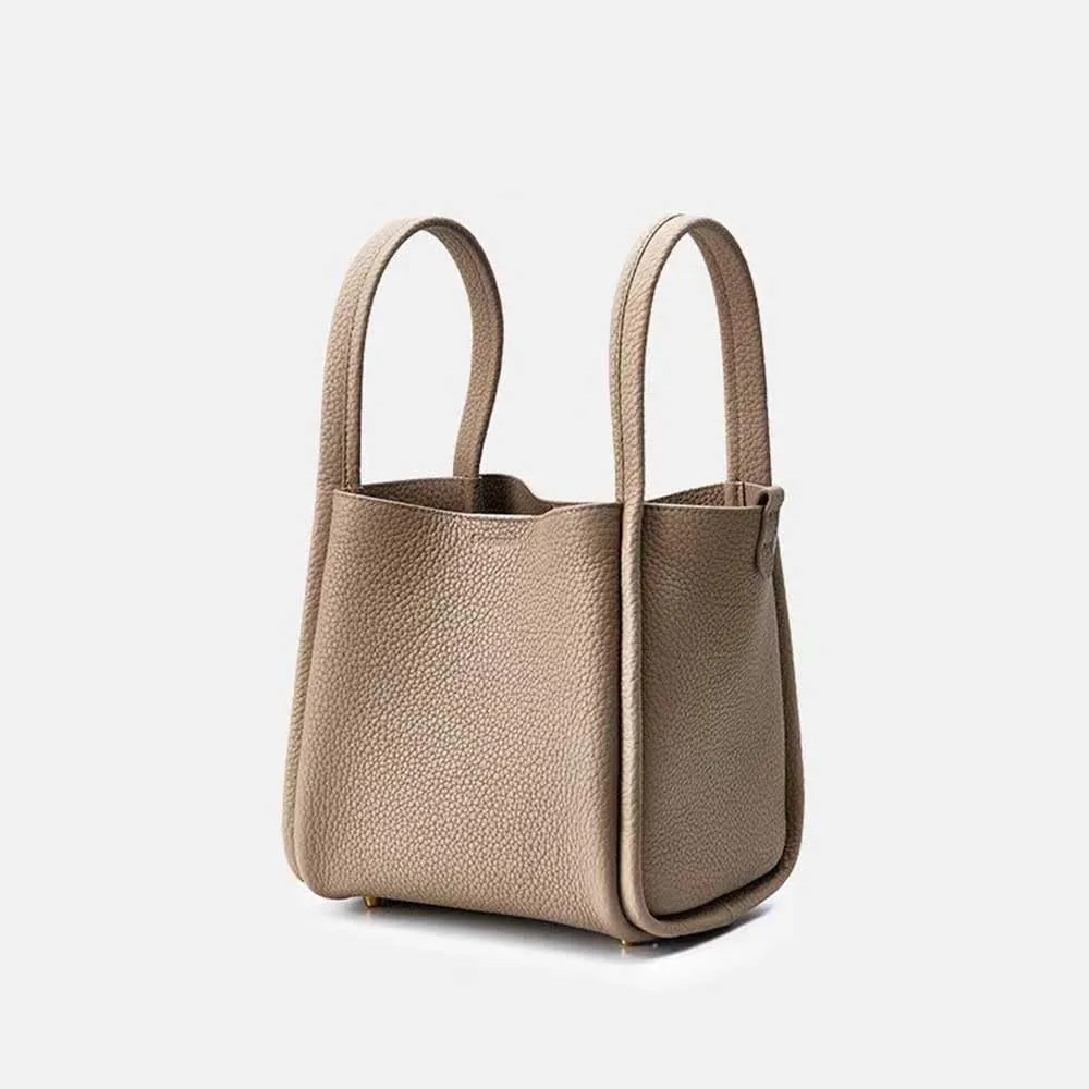 Women's Classic Design Luxury Leather Bag Soft Handbag Fashion Multi functional Bucket Bag Elegant Handbag